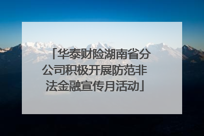 华泰财险湖南省分公司积极开展防范非法金融宣传月活动