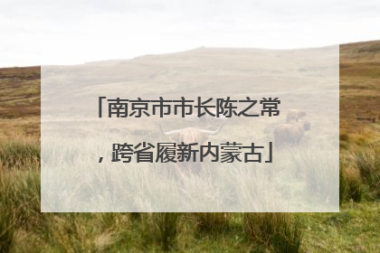 南京市市长陈之常，跨省履新内蒙古
