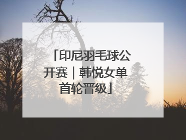 印尼羽毛球公开赛｜韩悦女单首轮晋级