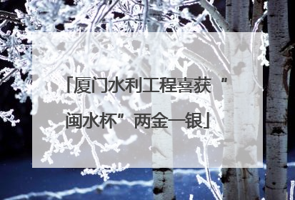 厦门水利工程喜获“闽水杯”两金一银