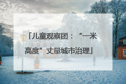 儿童观察团：“一米高度”丈量城市治理