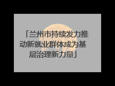 兰州市持续发力推动新就业群体成为基层治理新力量