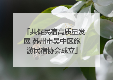 共促民宿高质量发展 苏州市吴中区旅游民宿协会成立