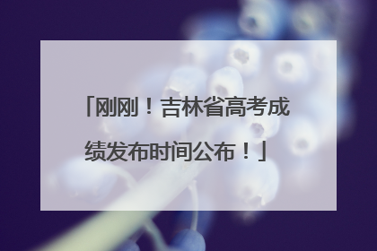 刚刚！吉林省高考成绩发布时间公布！