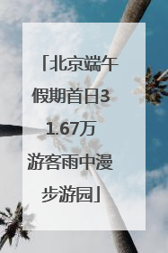 北京端午假期首日31.67万游客雨中漫步游园