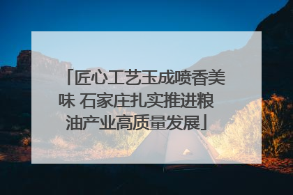 匠心工艺玉成喷香美味 石家庄扎实推进粮油产业高质量发展