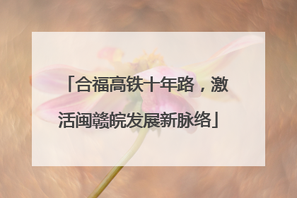 合福高铁十年路，激活闽赣皖发展新脉络