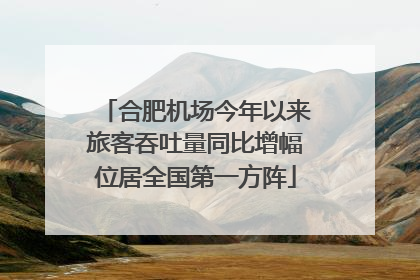 合肥机场今年以来旅客吞吐量同比增幅位居全国第一方阵