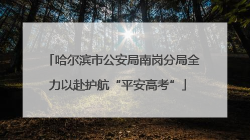 哈尔滨市公安局南岗分局全力以赴护航“平安高考”
