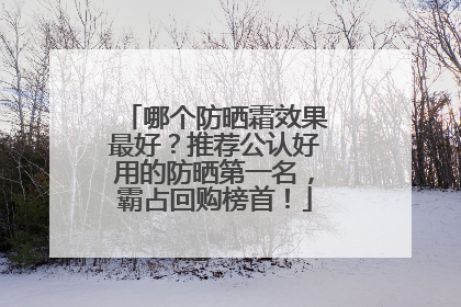 哪个防晒霜效果最好？推荐公认好用的防晒第一名，霸占回购榜首！