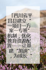 四川省平昌县建立“一项目一方案一专班”机制，优化教育资源配置——让基建“加速”，为成长“铺路”