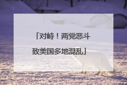 对峙！两党恶斗致美国多地混乱
