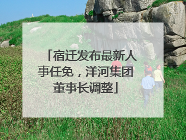 宿迁发布最新人事任免，洋河集团董事长调整