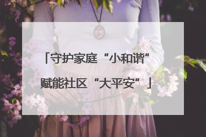 守护家庭“小和谐” 赋能社区“大平安”