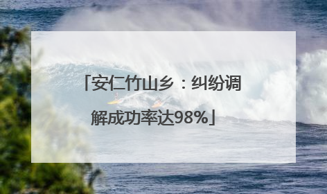 安仁竹山乡：纠纷调解成功率达98%
