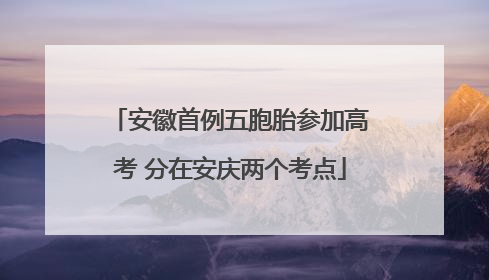 安徽首例五胞胎参加高考 分在安庆两个考点