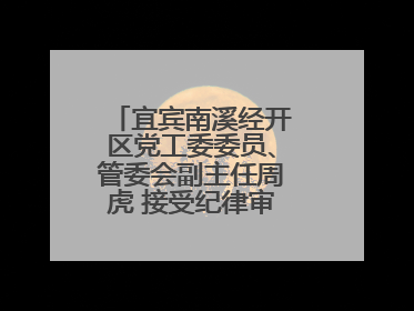 宜宾南溪经开区党工委委员、管委会副主任周虎 接受纪律审查和监察调查