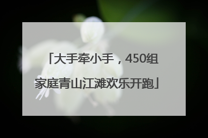大手牵小手，450组家庭青山江滩欢乐开跑