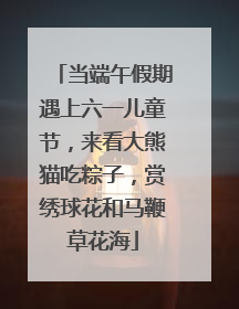 当端午假期遇上六一儿童节，来看大熊猫吃粽子，赏绣球花和马鞭草花海