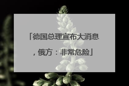 德国总理宣布大消息，俄方：非常危险