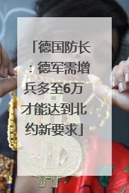 德国防长：德军需增兵多至6万才能达到北约新要求
