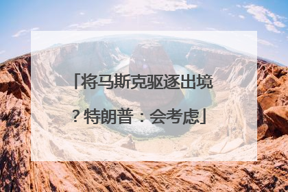 将马斯克驱逐出境？特朗普：会考虑