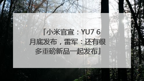 小米官宣：YU7 6月底发布，雷军：还有很多重磅新品一起发布