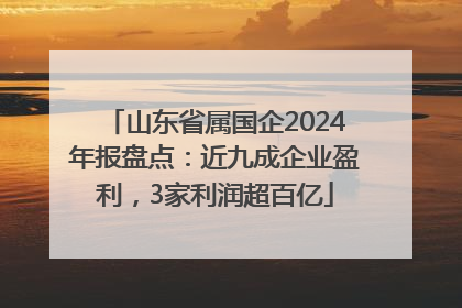 山东省属国企2024年报盘点：近九成企业盈利，3家利润超百亿