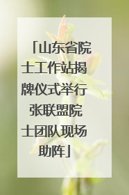 山东省院士工作站揭牌仪式举行 张联盟院士团队现场助阵
