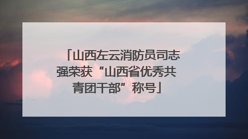 山西左云消防员司志强荣获“山西省优秀共青团干部”称号