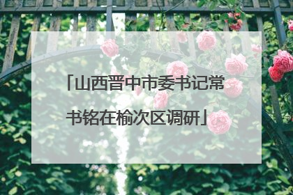 山西晋中市委书记常书铭在榆次区调研