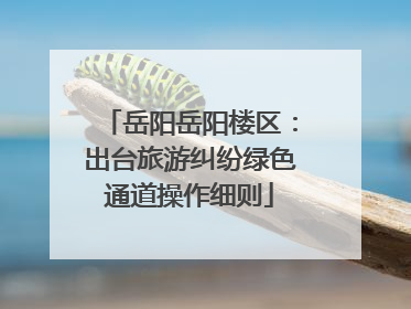 岳阳岳阳楼区：出台旅游纠纷绿色通道操作细则