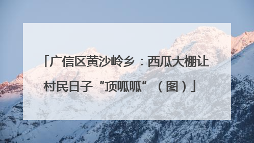 广信区黄沙岭乡：西瓜大棚让村民日子“顶呱呱”（图）