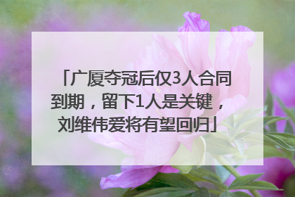 广厦夺冠后仅3人合同到期，留下1人是关键，刘维伟爱将有望回归