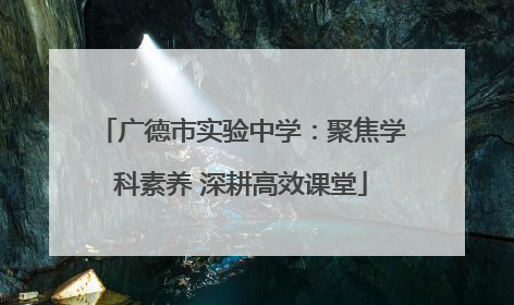 广德市实验中学：聚焦学科素养 深耕高效课堂