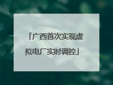 广西首次实现虚拟电厂实时调控