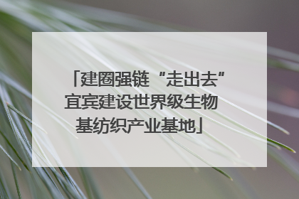 建圈强链“走出去” 宜宾建设世界级生物基纺织产业基地