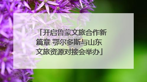 开启鲁蒙文旅合作新篇章 鄂尔多斯与山东文旅资源对接会举办
