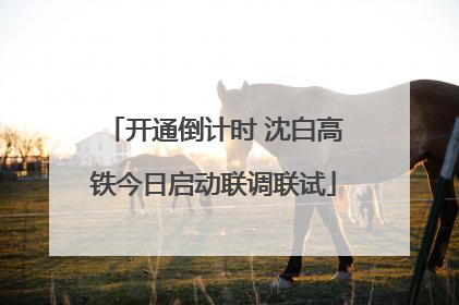 开通倒计时 沈白高铁今日启动联调联试