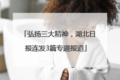 弘扬三大精神，湖北日报连发3篇专题报道