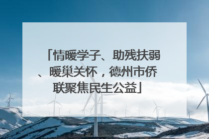 情暖学子、助残扶弱、暖巢关怀，德州市侨联聚焦民生公益