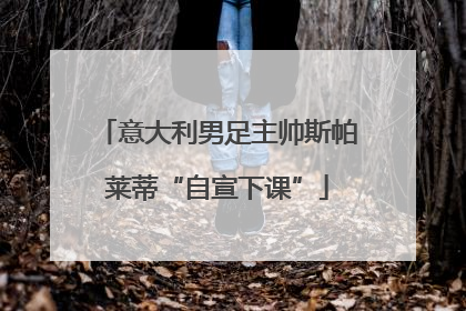 意大利男足主帅斯帕莱蒂“自宣下课”