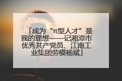 成为“π型人才”是我的理想——记湘潭市优秀共产党员、江南工业集团劳模杨斌