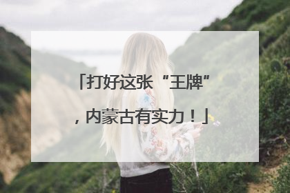 打好这张“王牌”，内蒙古有实力！