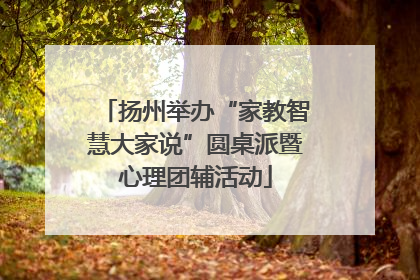 扬州举办“家教智慧大家说”圆桌派暨心理团辅活动