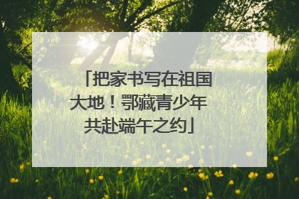 把家书写在祖国大地！鄂藏青少年共赴端午之约