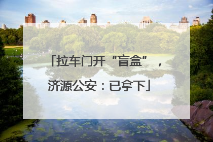 拉车门开“盲盒”，济源公安：已拿下