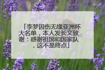 李梦因伤无缘亚洲杯大名单，本人发长文致谢：感谢祖国和国家队，这不是终点