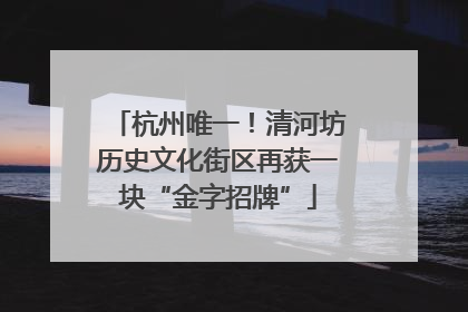 杭州唯一！清河坊历史文化街区再获一块“金字招牌”