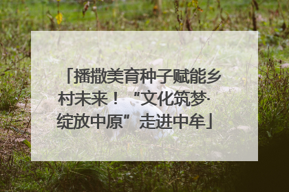 播撒美育种子赋能乡村未来！“文化筑梦·绽放中原”走进中牟